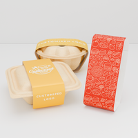 Papier et cartons de carton Conteneur de boîte alimentaire Manchon d'emballage en papier jetable Manchon de ventre Boîte-cadeau Papier autour du manchon enveloppé