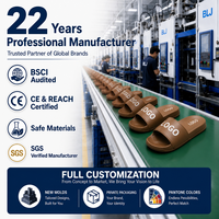 Claquettes en EVA marron de qualité supérieure, logo personnalisé, OEM, certifiées BSCI SMETA, antidérapantes, légères, unisexes, vente en gros directe d'usine