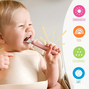 Juego <span class=keywords><strong>de</strong></span> <span class=keywords><strong>Cubiertos</strong></span> <span class=keywords><strong>para</strong></span> Niños con Mango <span class=keywords><strong>de</strong></span> Silicona, Acero Inoxidable 304, Utensilios <span class=keywords><strong>para</strong></span> Bebés, Cuchara y Tenedor, Libres <span class=keywords><strong>de</strong></span> BPA, Calidad Alimentaria - Product Image 5