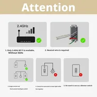 Interrupteur intelligent Wifi Tuya pour la maison, commande à distance via l'application Tuya avec fonction de minuterie, contrôle simple et double, style américain