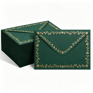 Boîte cadeau en papier pliable écologique personnalisée avec emballage en feuille d'or florale pour bagues, décoration de mariage, cadeau - Product Image 1