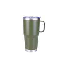 Mug à café isotherme en acier inoxydable à double paroi de 20 oz et 30 oz avec poignée, isolation thermique de 12 à 24 heures pour une utilisation en extérieur et en voiture