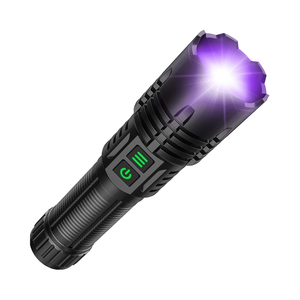 Banral 2-in-1 AA <b>Rechargeable</b> USB Camping UV High Lumens Flashlight 6 Modes Super Bright <b>LED</b> Blacklight Tactical Zoomable - Product Image 1