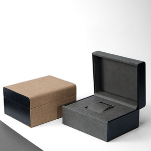Boîte à montre Tancy de luxe en cuir gris, avec intérieur en bois élégant, étui de présentation léger et anti-poussière, design rectangulaire <span class=keywords><strong>pour</strong></span> - Product Image 4