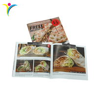 Cetak Brosur Menu Sandwich Kustom, Jilid Saddle Stitch, Buku Masak, Brosur Makanan, Kertas Seni, Kertas Offset