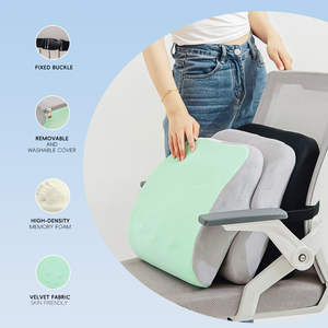 YUE RISE Coussin lombaire ergonomique en mousse à mémoire de forme <span class=keywords><strong>pour</strong></span> soulager les douleurs du bas du <span class=keywords><strong>dos</strong></span>, idéal <span class=keywords><strong>pour</strong></span> chaise de bureau et siège de <span class=keywords><strong>voiture</strong></span> - Product Image 3