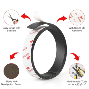 Bandes magnétiques adhésives flexibles en néodyme et terres rares pour réfrigérateur mural en métal avec tableau blanc - Product Image 4