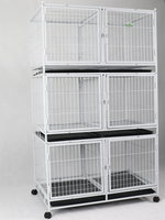 Vente en gros d'usine, cage d'élevage en métal à plusieurs étages, cage pour chien en acier à tubes carrés, cage pour chat, grand espace