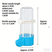 Abreuvoir et mangeoire automatiques pour oiseaux, distributeur d'eau anti-goutte et récipient à nourriture par gravité pour perroquets, canaris, pinsons, tourtereaux