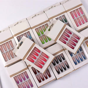 Uñas artificiales Longitud media Prensa en uñas postizas Ataúd Uñas artificiales para mujeres y niñas - Product Image 6