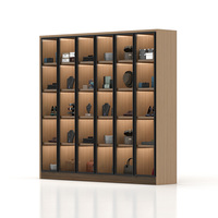 Grand présentoir de magasin de bijoux, design de vitrine murale pour vin, en bois de chêne, sur pied, pour magasin de montres, avec produits