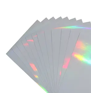 Adesivo de papel vinil holográfico, transparente, printable, transparente, holográfico, para laser e impressora a laser