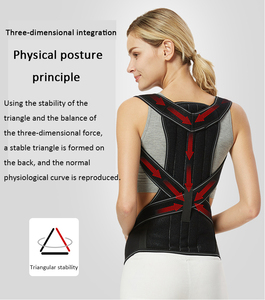 Terapia ajustable de <span class=keywords><strong>neopreno</strong></span> negro para <span class=keywords><strong>mujer</strong></span>, soporte de hombro para columna vertebral, cinturón Corrector de soporte de espalda cómodo con función de protección - Product Image 4