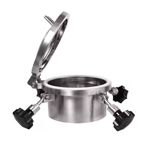 위생 스테인레스 스틸 SS304 SS316L 식품 등급 압력 라운드 전체 유리 맨홀 커버 탱크 외부 개방 맨홀 커버 - Product Image 5