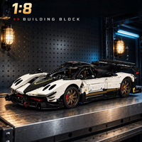 Nouveau kit de construction de voiture de sport MOC City 1:8, modèle de voiture de course à assembler, briques pour adultes, cadeau de Noël, 3376 pièces, ensembles de blocs de construction QM00201