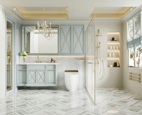 Lesso Home Meuble-lavabo mural moderne, haute performance, étanche et écologique, avec miroir de salon, pour villas et salles de bain