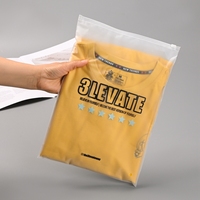 Sacs en plastique à fermeture éclair semi-transparents avec logo personnalisé, noir mat givré, pour l'emballage de vêtements et de t-shirts