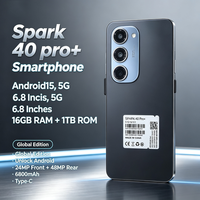 Smartphone Spark 40 Pro Plus 5G, écran 6,8 pouces, Android 15, 16 Go de RAM, 1 To de ROM, 6000 mAh, double SIM