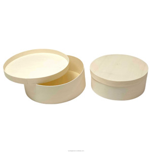 Fabricant chinois de boîte à gâteau en <span class=keywords><strong>bois</strong></span> boîte à dessert avec logo personnalisé imprimé boîtes d'emballage durables multi-usages en <span class=keywords><strong>bois</strong></span> rond sushi togo fromage - Product Image 2