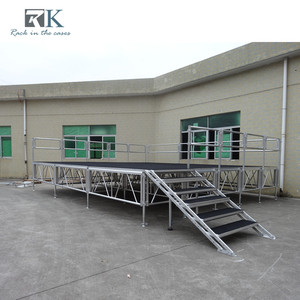 เวทีอลูมิเนียมติดตั้งรวดเร็ว พื้นผิวกันลื่นสีดำ พร้อมกระโปรงเวที - Product Image 4
