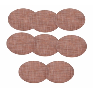 Tovagliette Ovali 43x29 Cm Rosso Oro in PVC Lavabili Riutilizzabili Eleganti Resistenti - Product Image 1