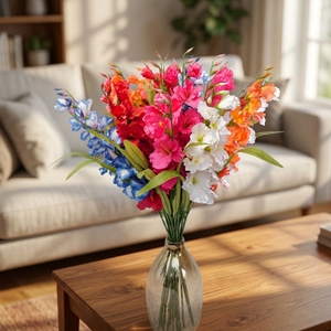 Fleurs artificielles en soie réaliste à tige unique, faites à la main, durables, pour Pâques, mariage, fête à domicile, grand vase - Product Image 5