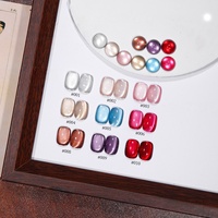 Kit de 10 gels UV effet œil de chat tendance - Couleur pure effet cristal de glace, blanchissant, végétalien, non toxique, écologique, durcissement LED/UV pour salons de manucure