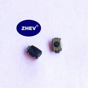 Interrupteur Tactile SMD à 2 Broches, Emballage en Bobine, Bouton Rond Noir, Normalement Ouvert (NO), Sans Tactile - Product Image 1