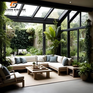 Véranda en aluminium de haute qualité Design moderne Solarium 4 saisons personnalisé Maison en verre sur pied Véranda Villas Style ouvert coulissant - Product Image 4
