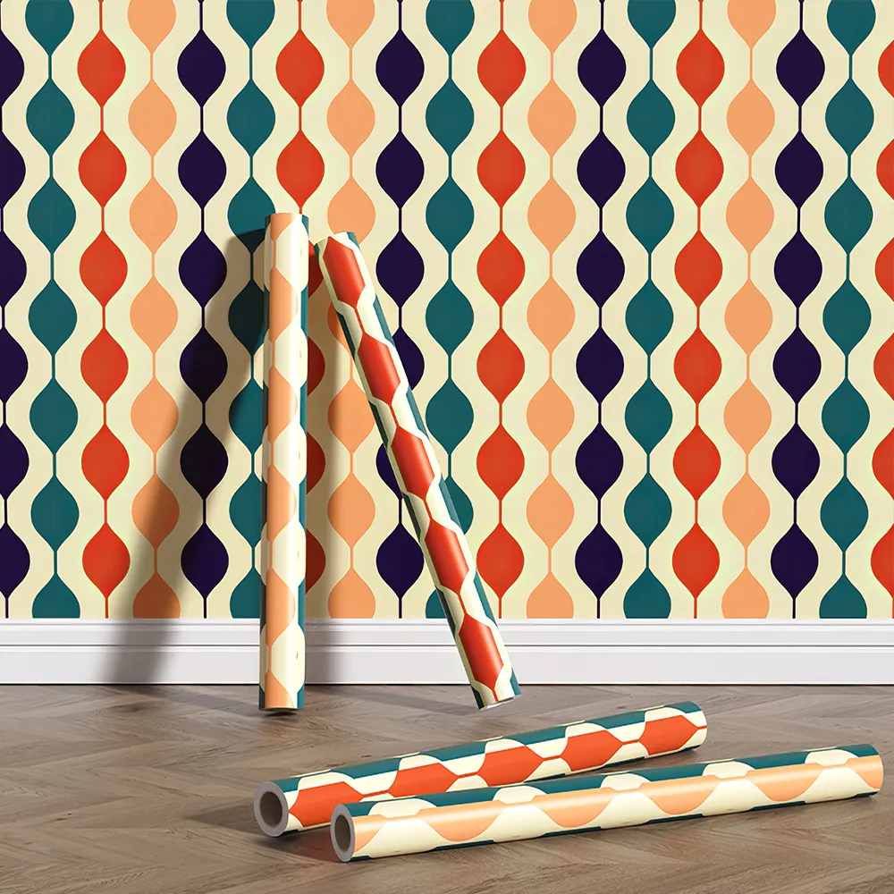 Pvc Vinyl Colorful Geometric Home Wallpaper Peel And Stick Background Wall Self-Adhesive Wallpaper