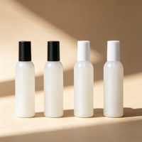 Vente en gros de flacons cylindriques en plastique PET de 200 ml, emballage cosmétique de luxe vide pour les soins de la peau, bouchon à vis avec impression à l'écran