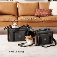 Sac à dos de transport pour animaux de compagnie réglable, luxueux, portable, imperméable, pour voyages en plein air, pour chat et chien, avec fermeture à glissière
