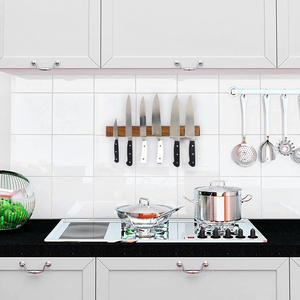 <span class=keywords><strong>Portacoltelli</strong></span> <span class=keywords><strong>Magnetico</strong></span> Ecologico in Bambù, Supporto Universale per Coltelli da Cucina in Legno di Noce - Product Image 6