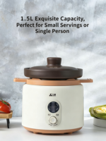 Cuisinière à riz électrique portable en argile violette minérale naturelle, saine, antiadhésive, automatique, capacité de 1,1 à 2 L, économe en énergie
