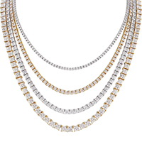 Testeur de diamant de passe de bijoux de luxe 925 argent 6mm 8mm 10mm deux rangées glacées Hip Hop VVS Moissanite diamant chaîne à maillons cubains