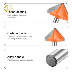 Fraise à rainurer en V à pointes en carbure 120 °   Embouts en V à 90 degrés 150 °   Fraise à rainurer en V de précision 3D en carbure monobloc de 8 mm pour le <span class=keywords><strong>bois</strong></span> - Product Image 2
