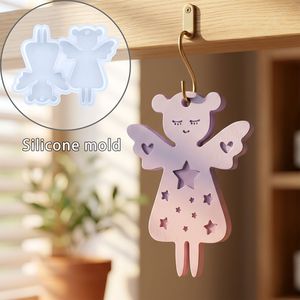 <span class=keywords><strong>Moule</strong></span> en silicone <span class=keywords><strong>pour</strong></span> locket Angel Girl, 2 cavités, design creux, <span class=keywords><strong>pour</strong></span> cire parfumée, plâtre, aromathérapie, décoration DIY - Product Image 4