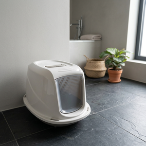 Caja de Arena para Gatos Premium Hecha en Italia, Accesorio de Plástico Higiénico y Práctico con Tapa, Fácil de Limpiar, Espacio Interior de 20L - Product Image 3