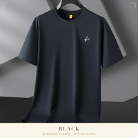 T-shirt graphique grande taille pour homme, col rond, manches courtes, style décontracté streetwear, imprimé tendance hip-hop urbain, design plus ample