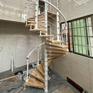 Utilisez l'escalier en colimaçon intérieur en acier et en bois, utilisez l'escalier en colimaçon intérieur avec balustrade en fer - Product Image 6
