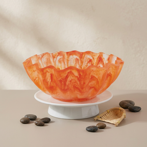 <b>Personalised</b> Resin Serving Bowl 2026 Hot Selling Epoxy Resin Salad Bowl Home Hotel Decorative Curved Bowl Dinnerware Best Price - Product Image 1