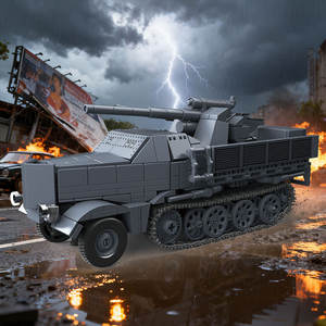 Kit de modèle à l'échelle 1/35, <span class=keywords><strong>WW2</strong></span>, 88 mm, Sd.Kfz.9, Famo Flak 37, véhicule allemand à demi-chenilles, porte-char blindé, ensemble de blocs de construction - Product Image 4