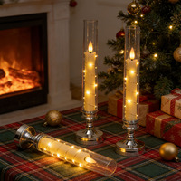 Bougie LED sans flamme en tube transparent alimentée par piles, avec guirlande lumineuse féerique pour la décoration de festivals (vente en gros)