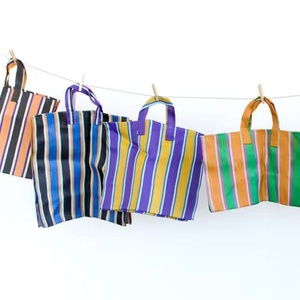 Bolsa de Mano de Lona a Rayas de Algodón de 17 Pulgadas y 14 Onzas con Diseño Nuevo y Combinación de Colores a Rayas, Gran Capacidad con Logotipo Impreso - Product Image 3