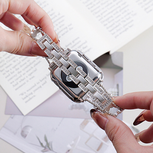 Correa de Reloj Upro de Lujo con Diamantes para Apple Watch, Banda de 38/40/41/42/44/45/49 mm, Brazalete de Metal Clover, Clásica y Moderna para Mujer - Product Image 5