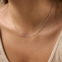 Collier chaîne à maillons perlés minimaliste et tendance BinShuo pour femme, en acier inoxydable étanche, plaqué or 18 carats, serti clos, bijoux de tous les jours