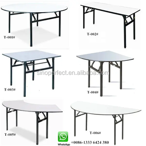 OEM ODM Personalizar Fiesta Boda Mesa de madera contrachapada Restaurante plegable Banquete Mesa de comedor de madera redonda - Product Image 5