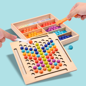 Jouets éducatifs en bois : Kits de perles colorées à clipser, jeux de société d'apprentissage pour enfants, garçons et filles - Product Image 5