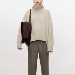 High Quality <strong>Women</strong> Cashmere Sweater Solid Color <strong>Turtle</strong> <strong>Neck</strong> Chunky Warm Casual Cashmere Wool <strong>Jumper</strong> - Product Image 4