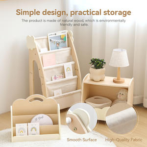 Bibliothèque modulaire en bois pour enfants en 3 pièces, bibliothèque sur pied en bois massif, rangement pour livres et jouets pour enfants, combinaison d'armoires - Product Image 4
